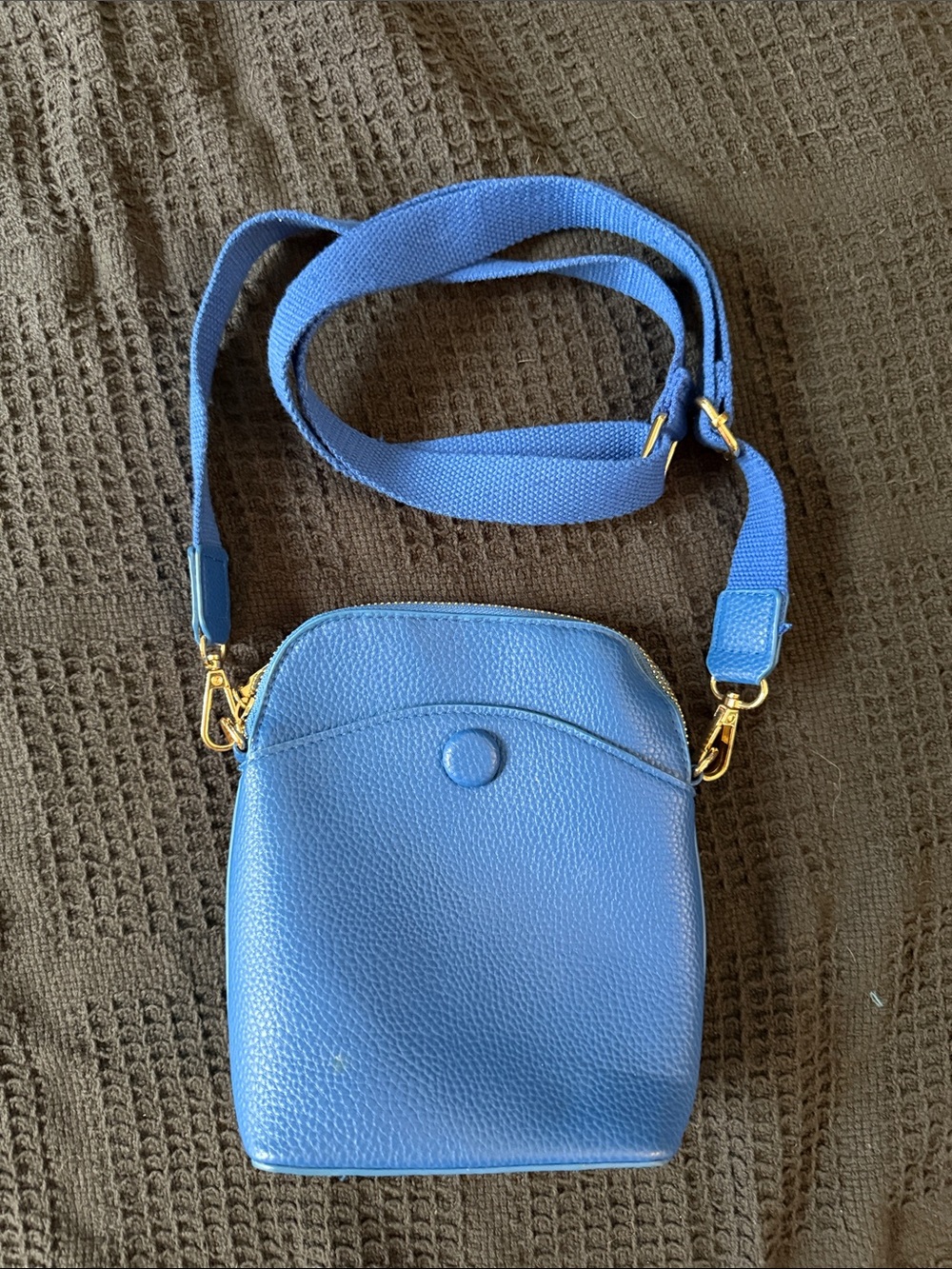Blue Crossbody vegan leather Shoulder Bag NWOT